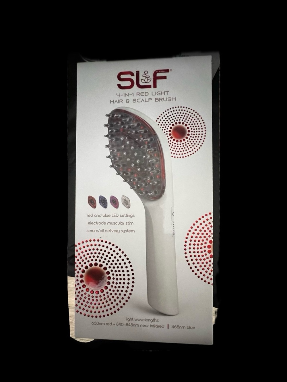 SLF 4-in-1 Red Light Hair & Scalp Brush - White and Red Accents
